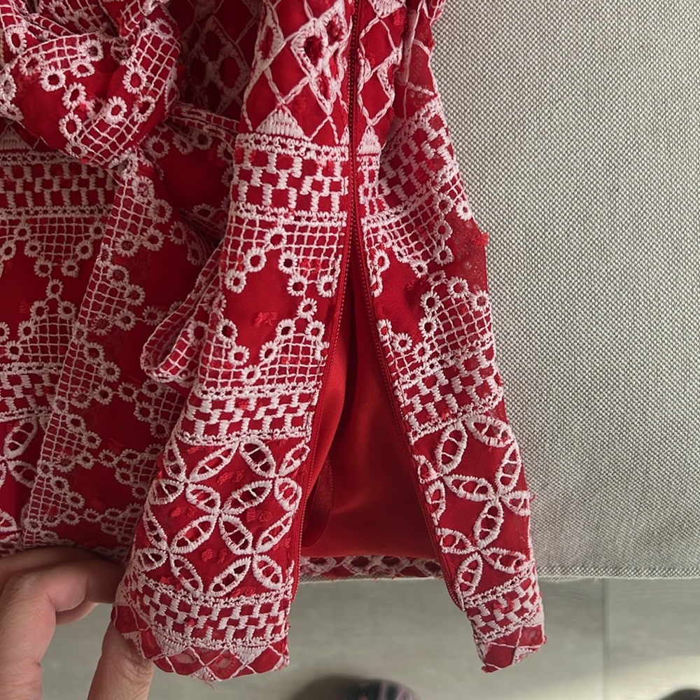 Antonio Melani Red Patterned Blouse - image 4